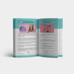 Páginas de marketing digital em revista colorida